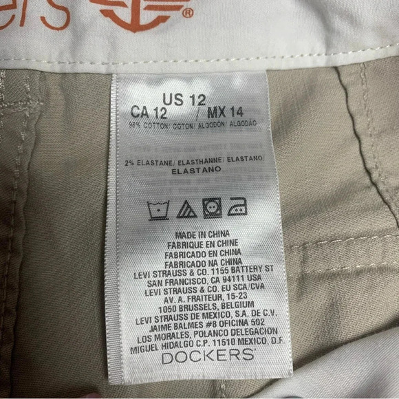 Dockers khaki shorts size 12 very little stretch 5 inch length - Picture 9 of 9